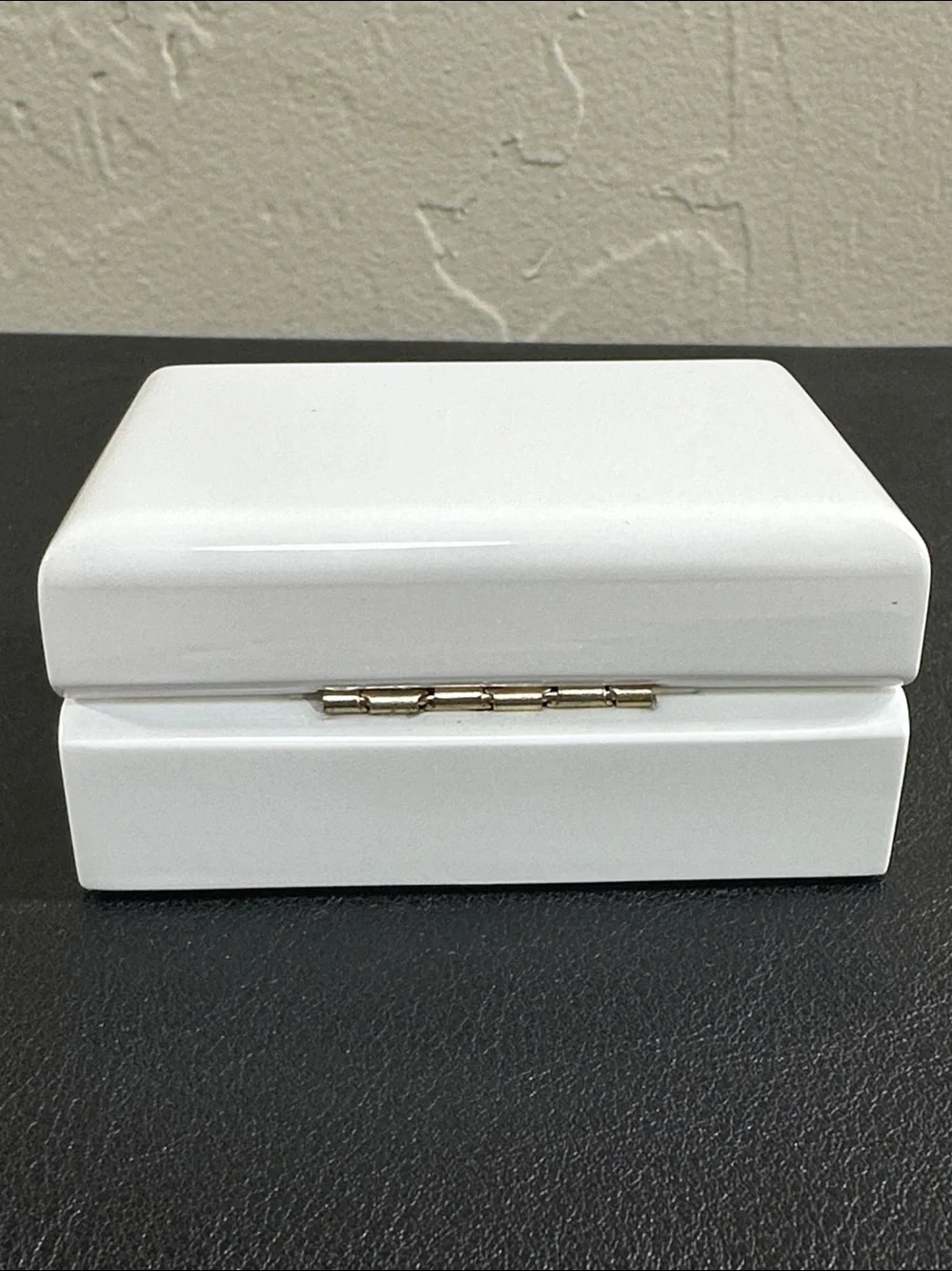 Premium White Lacquered Wooden Double Ring Box • Ring Bearer Box